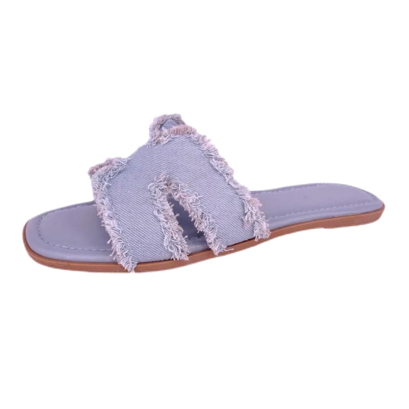 Raw Edge platt sandal för kvinnor